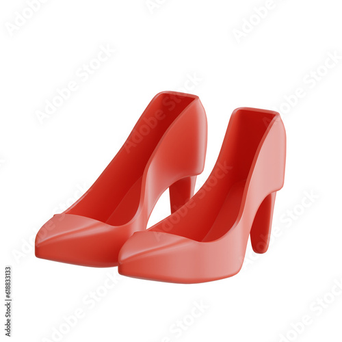 3d High Heelicon isolated on white background. 3d rendering illustration