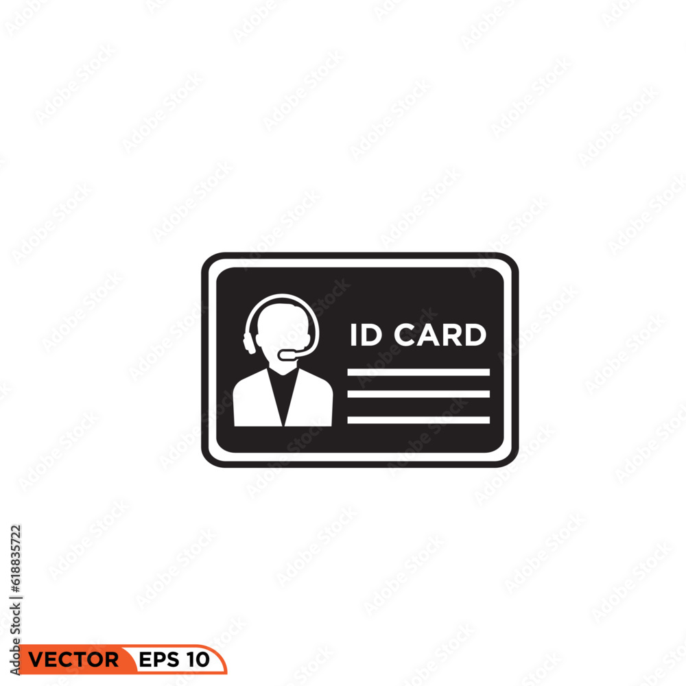 Id card icon vector graphic of template Id card icon vector graphic of template