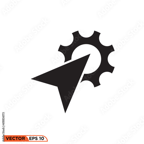 Arrow setting icon vector graphic of template