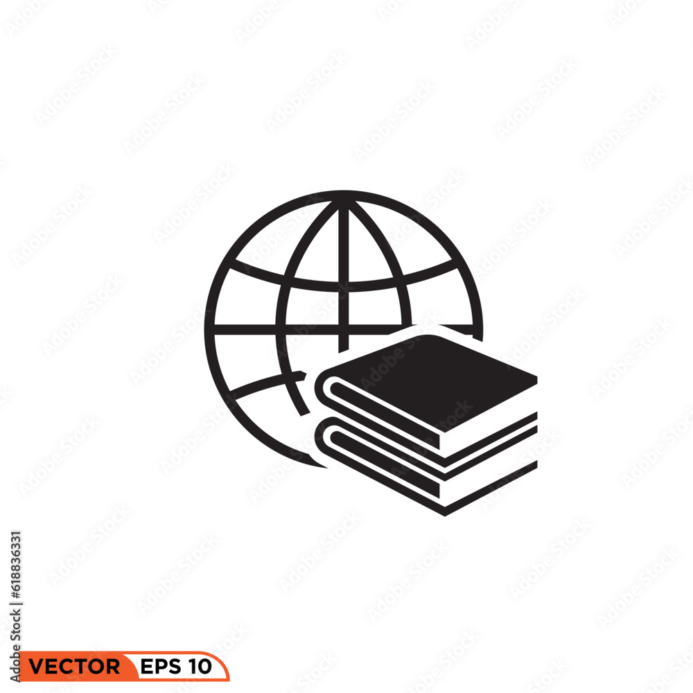Book world icon vector graphic of template Book world icon vector graphic of template