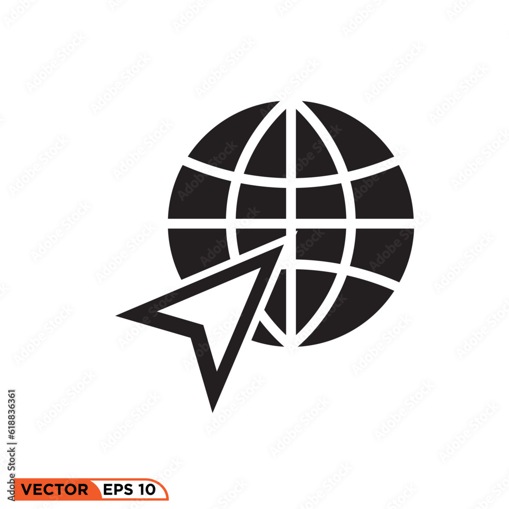 World arrow logo icon vector graphic of template World arrow logo icon vector graphic of template