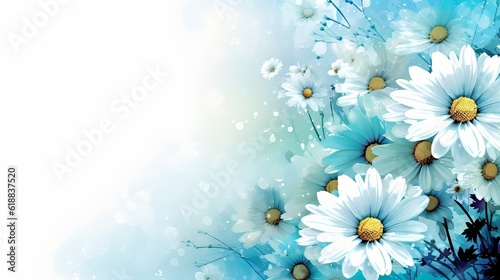 White Daisy flowers blooming on white background