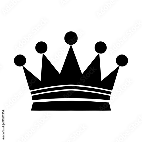 Crown icon. Black king crown symbol. Isolated crown icon.