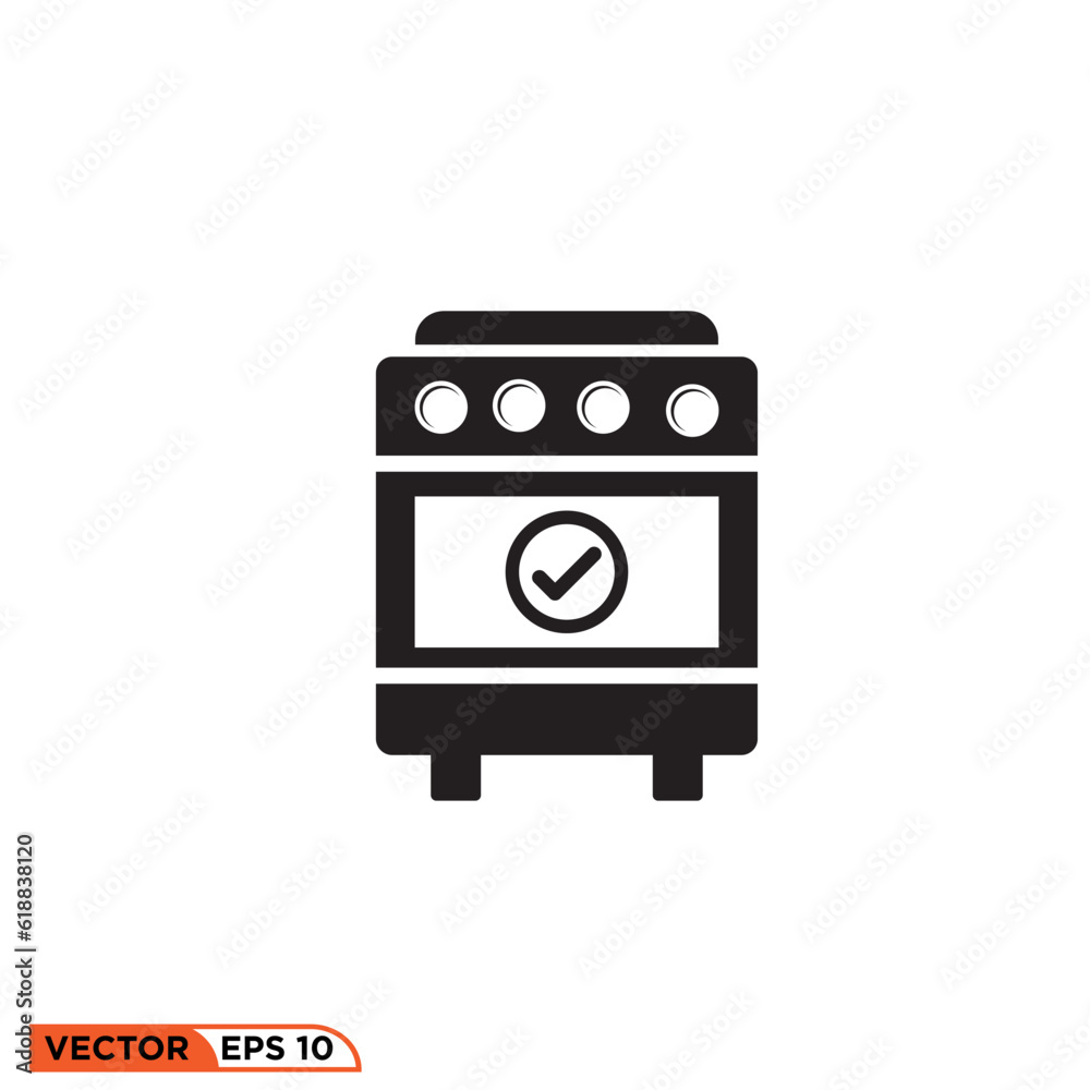 Oven approve icon vector graphic of template Oven approve icon vector graphic of template