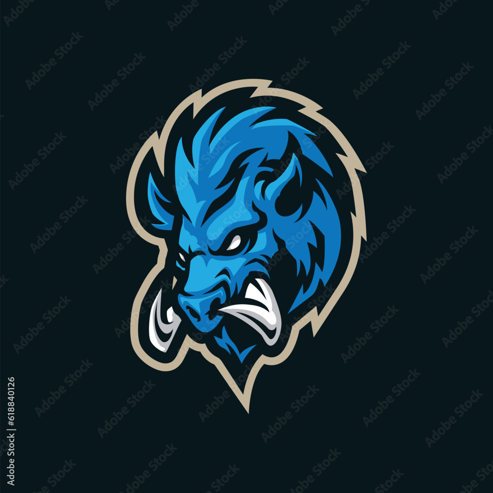 Boar mascot logo design vector with modern illustration concept style for badge, emblem and t shirt printing. Boar head illustration.