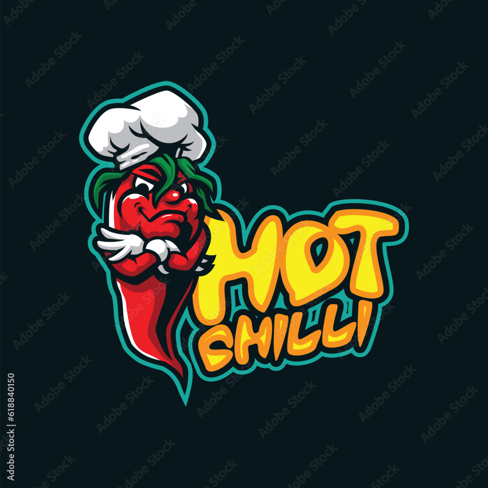 Hot chilli mascot logo design vector with modern illustration concept style for badge, emblem and t shirt printing. Smart chilli illustration. Hot chilli mascot logo design vector with modern illustration concept style for badge, emblem and t shirt printing. Smart chilli illustration.