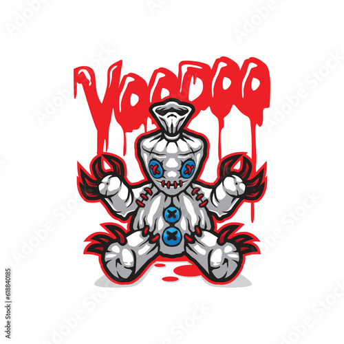 Voodoo mascot logo design vector with modern illustration concept style for badge, emblem and t shirt printing. Voodoo illustration for sport and esport team.