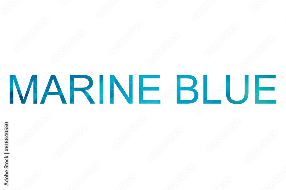 海背景のMARINE BLUEのテキスト