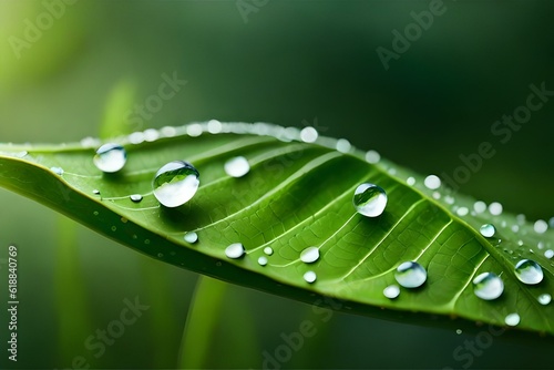 leaf with dew drops