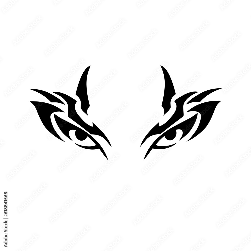 Illustration vector graphic of tribal art design two eyes Illustration vector graphic of tribal art design two eyes
