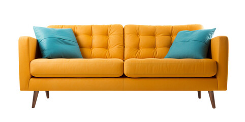 Isolated sofa on white background, transparent