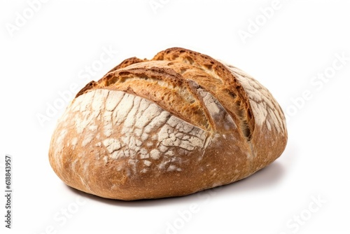 A loaf of bread on a white background created with Generative AI technology
