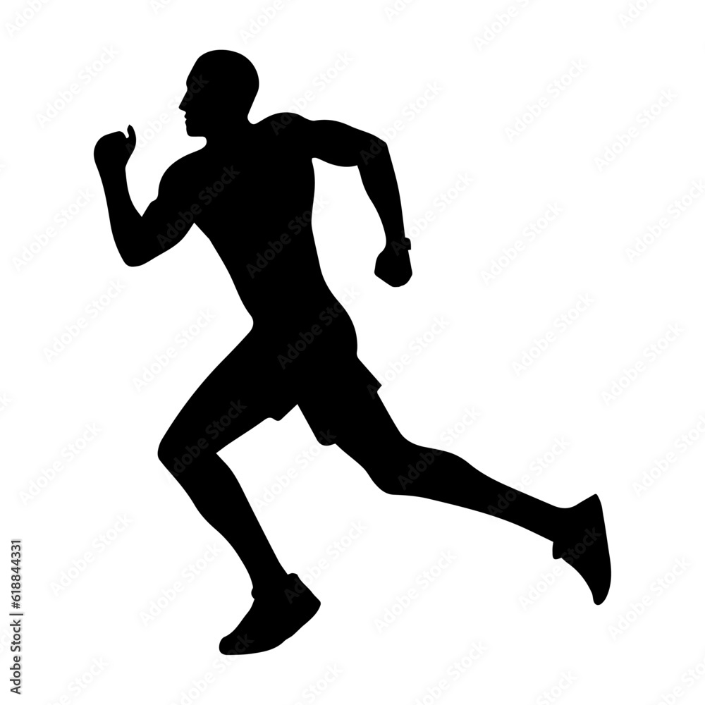 Obraz premium Vector illustration. Figure of a runner doing sports. Runs