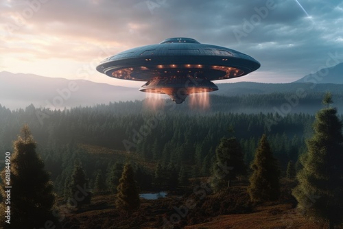 world ufo day, flying in space, Exploring extraterrestrial civilization, aliens, strangers, flying saucer, abduction, 2 July, green humans. unidentified flying objects