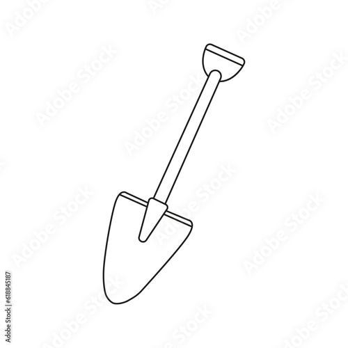 Vector illustration of a doodle style shovel.