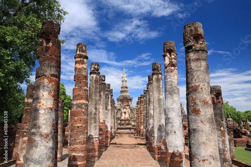 Old pagoda at wat Mahathat in Sukhothai historical park