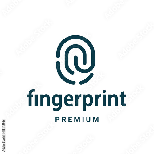 finger print fingerprint lock security safe logo icon vector illustration