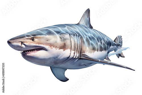 Shark  Transparent background. generative AI