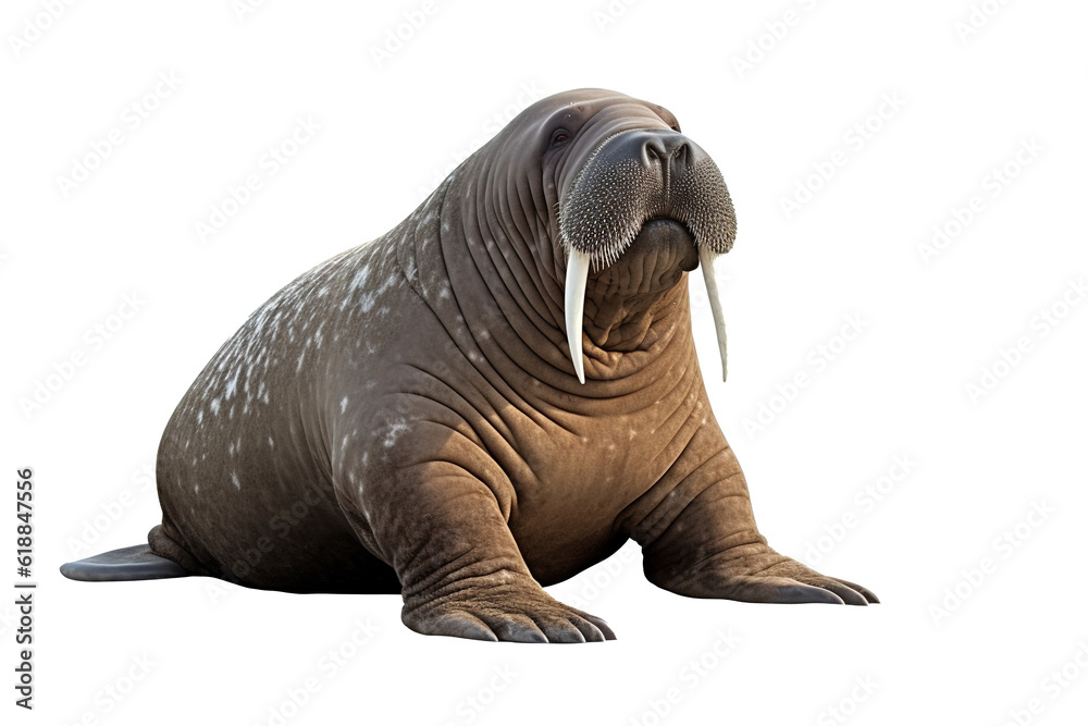 Fototapeta premium Walrusback, Transparent background. generative AI