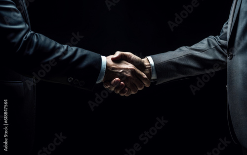 Handshake in a business. Generative AI