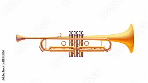 Trumpet music instrument colorful illustration isolated on white background