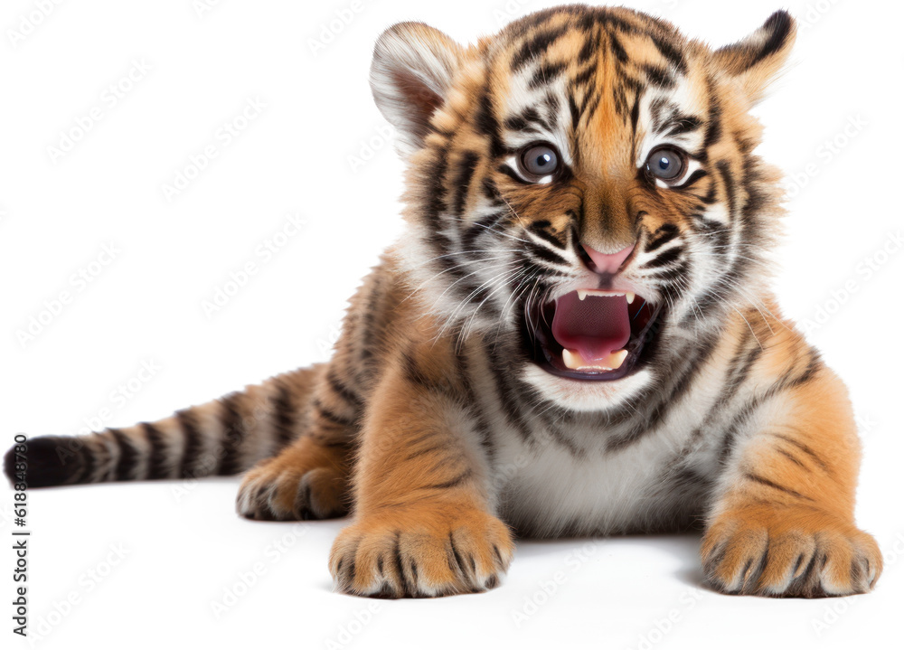 tiger cub isolated on transparent background