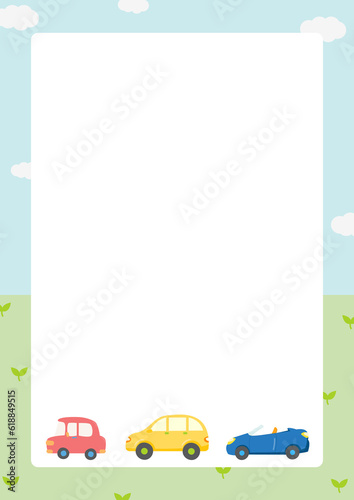 frame with car