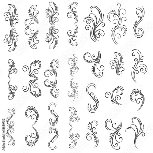Vector illustration graphic elements for design, Swirl elements decorative illustration