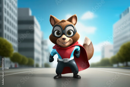 Cute Cartoon Squirrel Super...