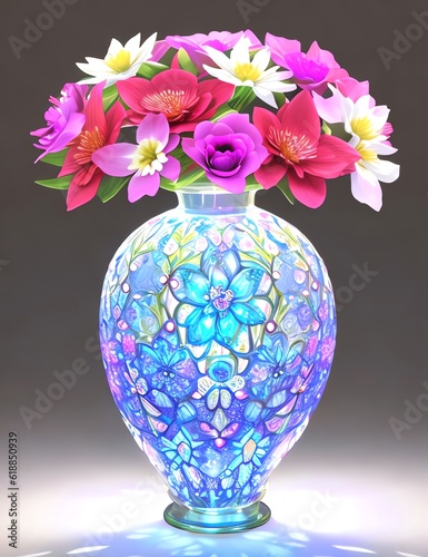 美しい花瓶と花 AI