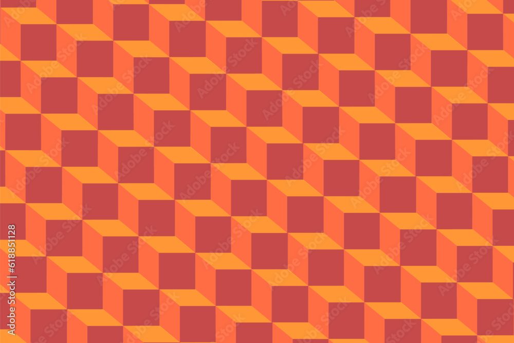 Abstract symmetrical pattern simulating three-dimensional cubes Abstract symmetrical pattern simulating three-dimensional cubes