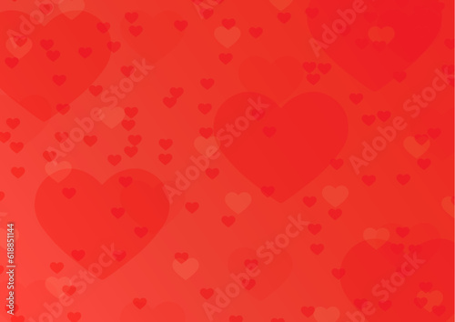 Red gradient background with bokeh hearts  Valentine s day greetings