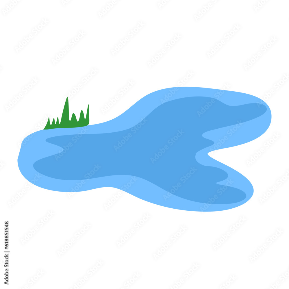 Oasis With Grass Illustration Oasis With Grass Illustration