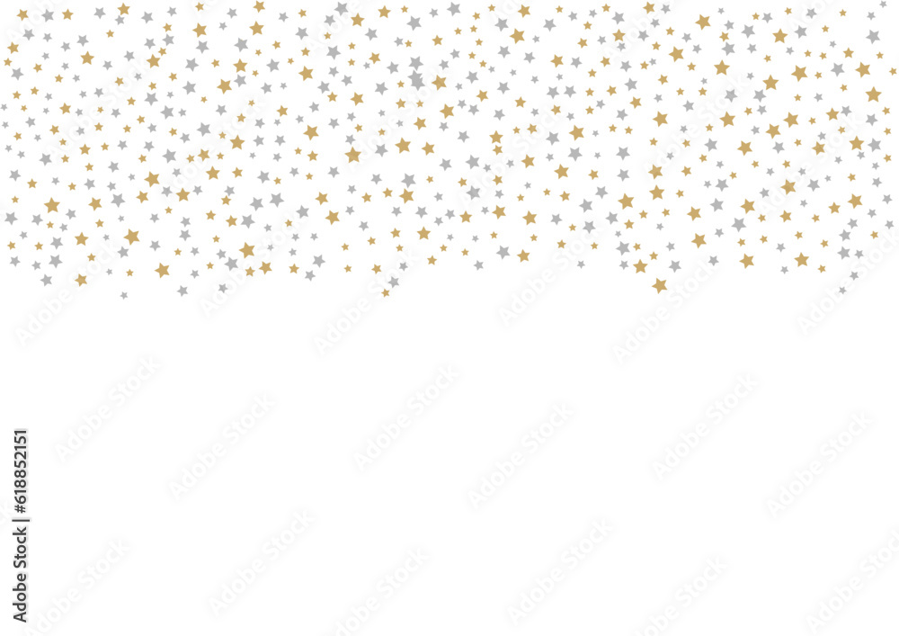 Background with a scattering of gold and silver stars.