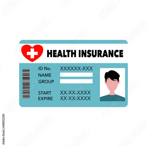 Health insurance card template vector.