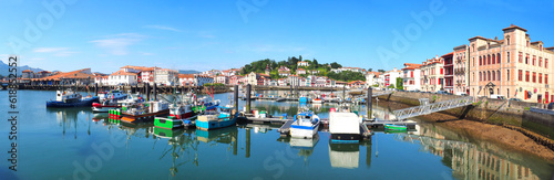 panoramic view of the fishing port of Saint Jean de Luz dominated by the house where the Infanta Maria Theresa of Spain had settled while awaiting her marriage to the King of France Louis XIV