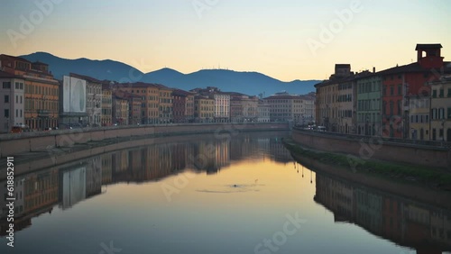 Pisa, Italy skyline on the Arno River