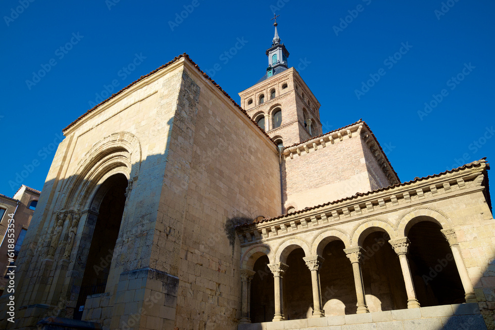 View of the church of San Martin in Segovia city, Castilla Leon in Spain.