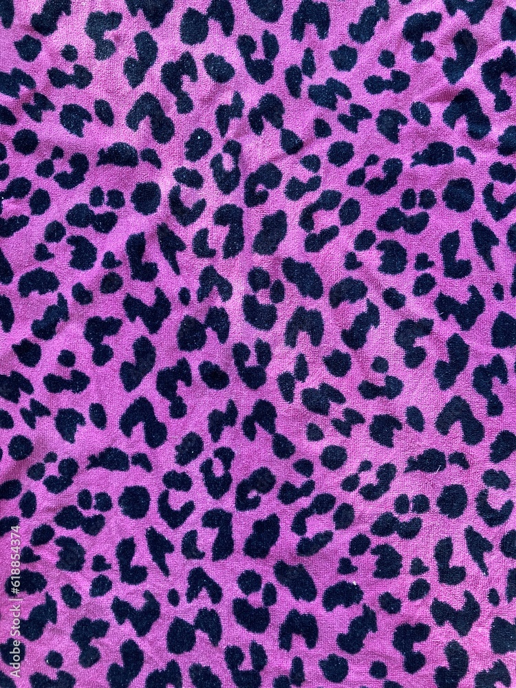 Pink leopard print fabric
