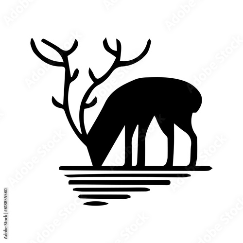 wild deer animal vector silhouette