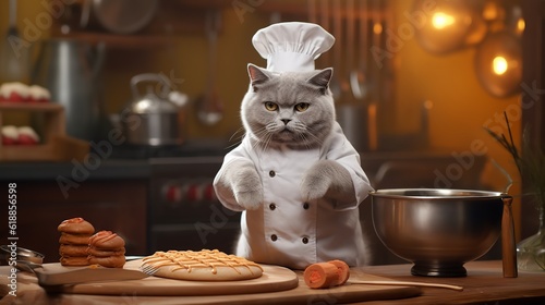 British Shorthair Chef: Paws of Culinary Delights © Emojibb.Family