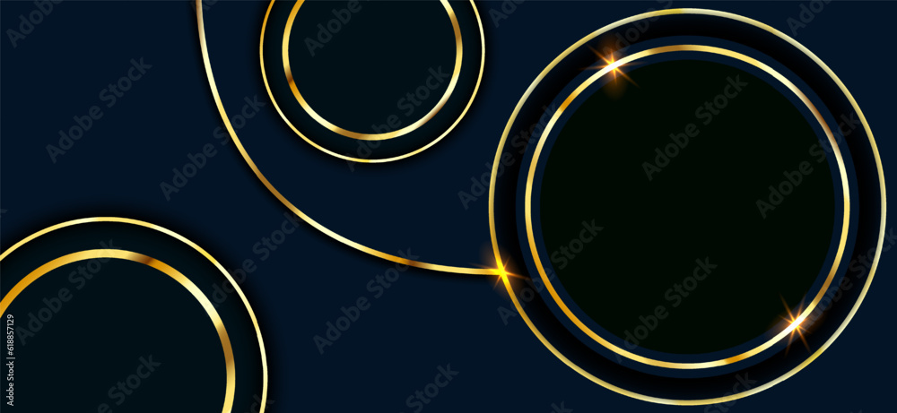 abstract luxurious circle golden lines on design dark blue background. vector illustration abstract luxurious circle golden lines on design dark blue background. vector illustration