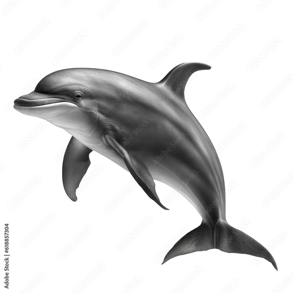 Fototapeta premium dolphin swimming isolated on white
