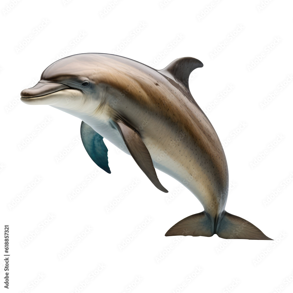Fototapeta premium dolphin swimming isolated on white