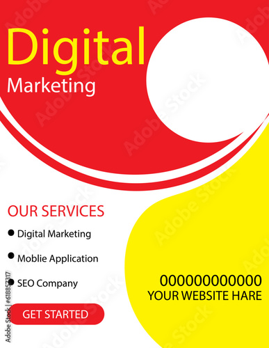 Simple  business flyer template design.flyer in A4 .illustration vector template.