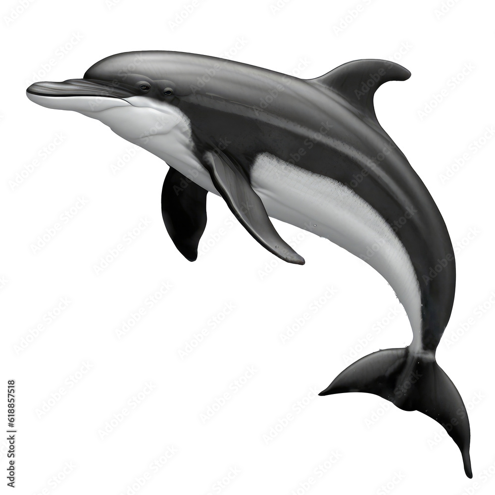 Fototapeta premium dolphin swimming isolated on white