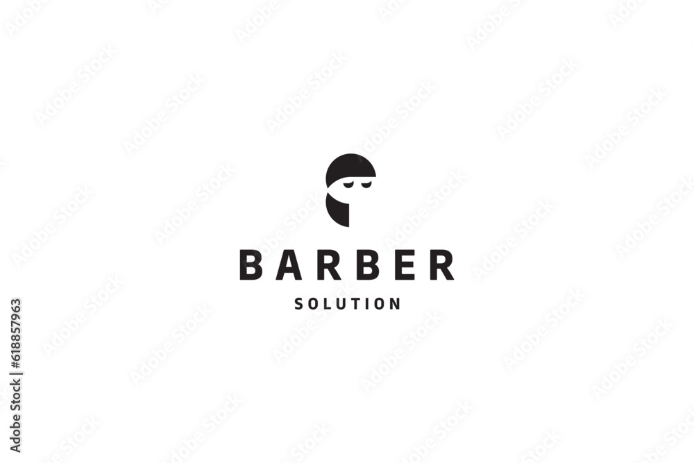 Obraz premium Template minimalist logo design solution for barbershop