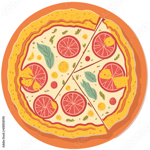 pizza with salami and cheese