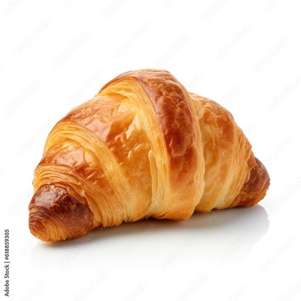 Croissant isolated on white (generative AI) Croissant isolated on white (generative AI)