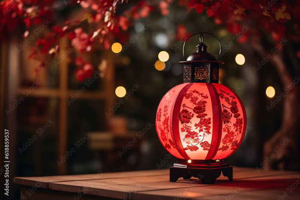 Red chinese lantern in mid-autumn festival.ai generative Red chinese lantern in mid-autumn festival.ai generative